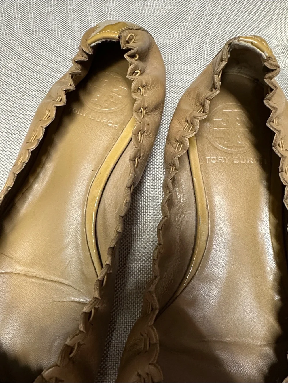 Tory Burch Ballet Flats with Logo Bow Size 7